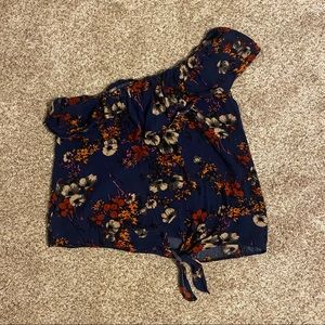 One Shoulder Tie Front Mossimo Top